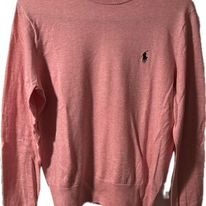 Polo by Ralph Lauren Coral Pink Crewneck Sweater with Navy Pony